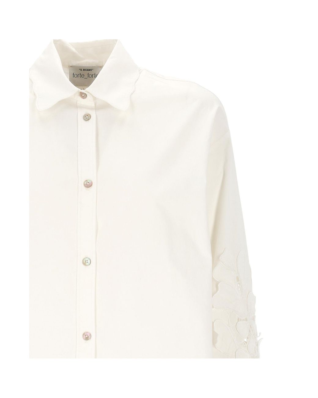 Forte_forte White Floral Sleeve Shirt
