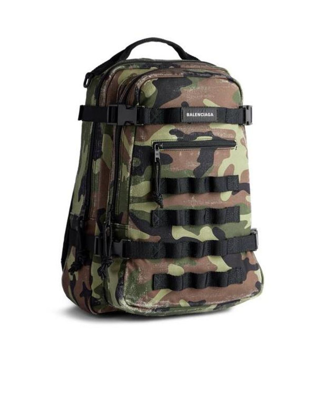 Balenciaga Black Camo Printed Army Space Small Backpack for men