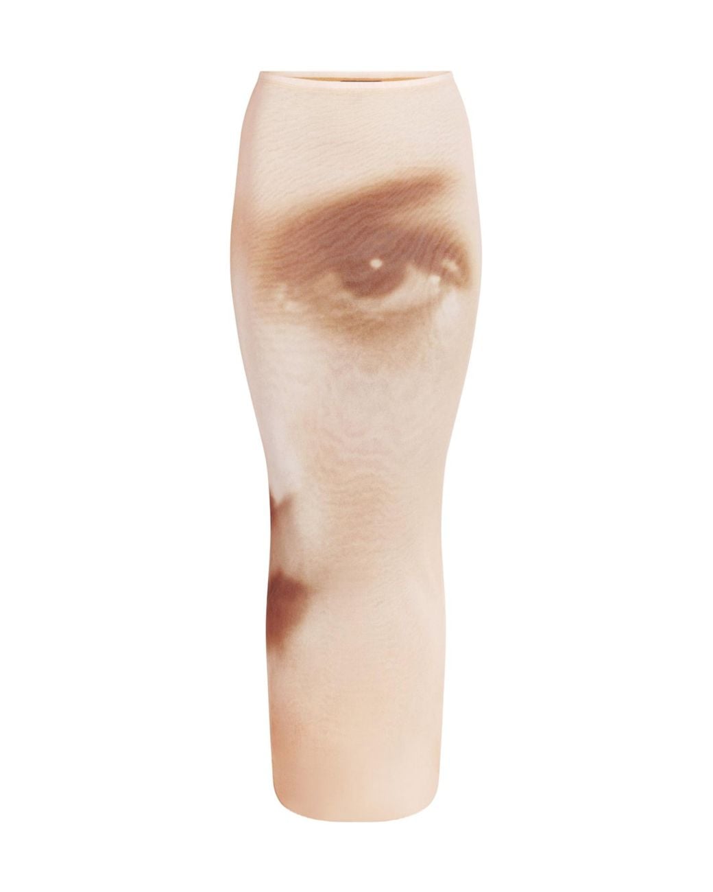 Jean Paul Gaultier Natural Mesh Portrait Print Skirt