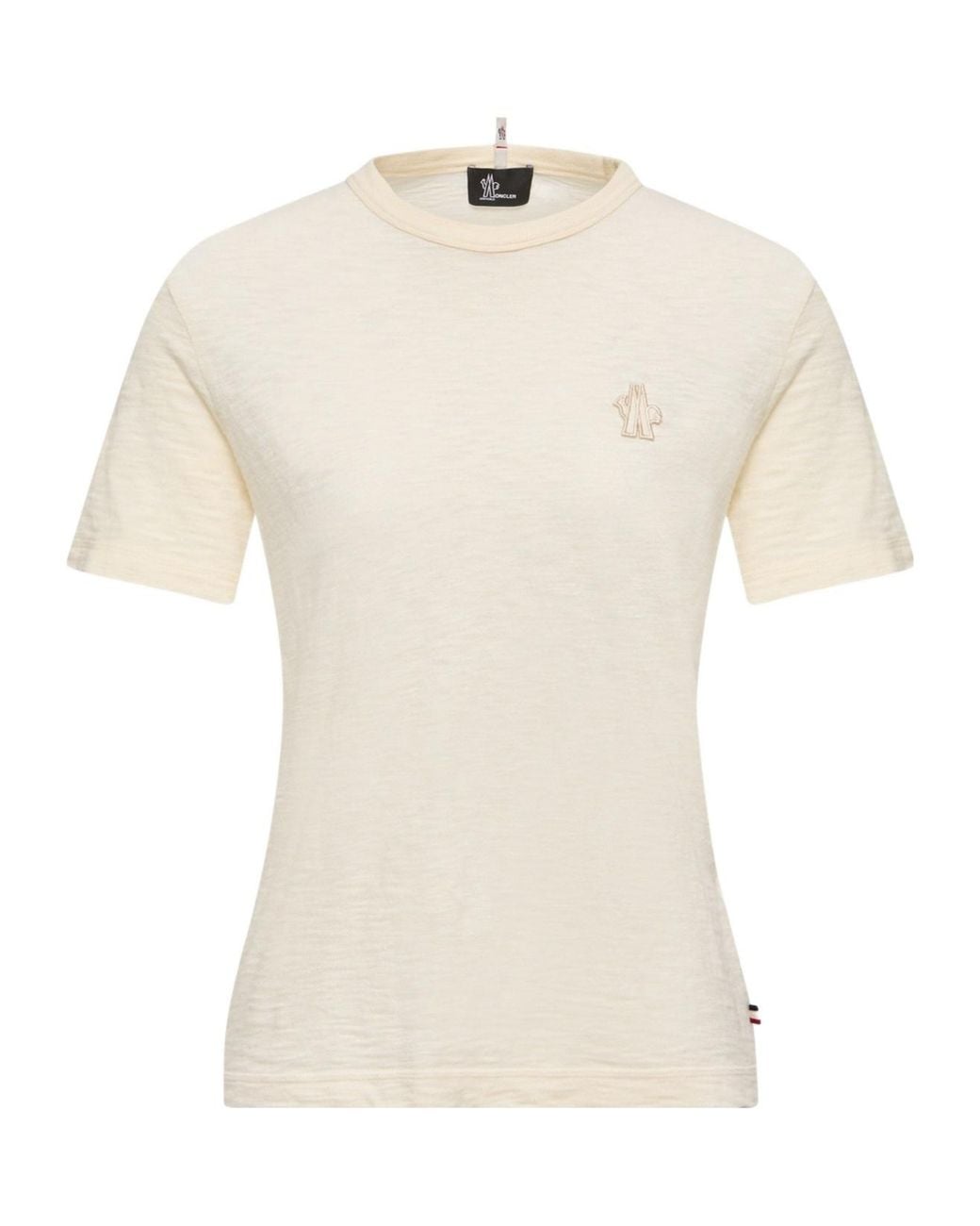 Moncler White Grenoble Logo Detailed Crewneck T-Shirt