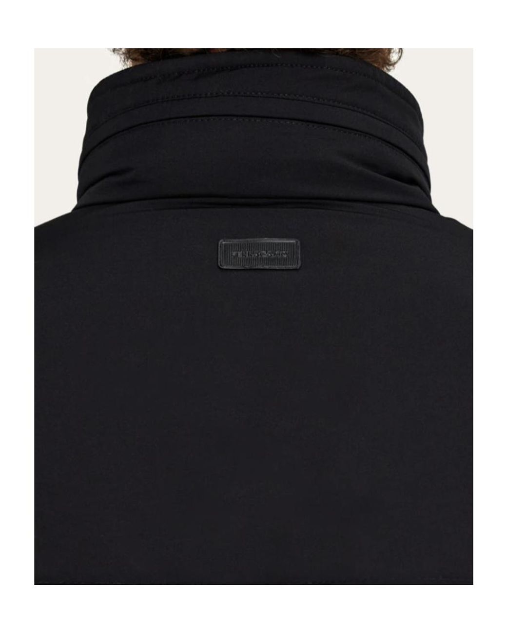 Ferragamo Black Ferragamo Long-Sleeved Padded Jacket for men