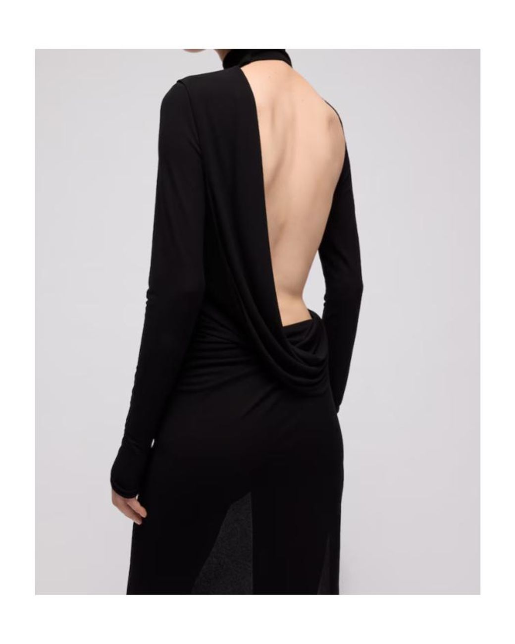 Gucci Black Viscose Crêpe Jersey Dress With Split