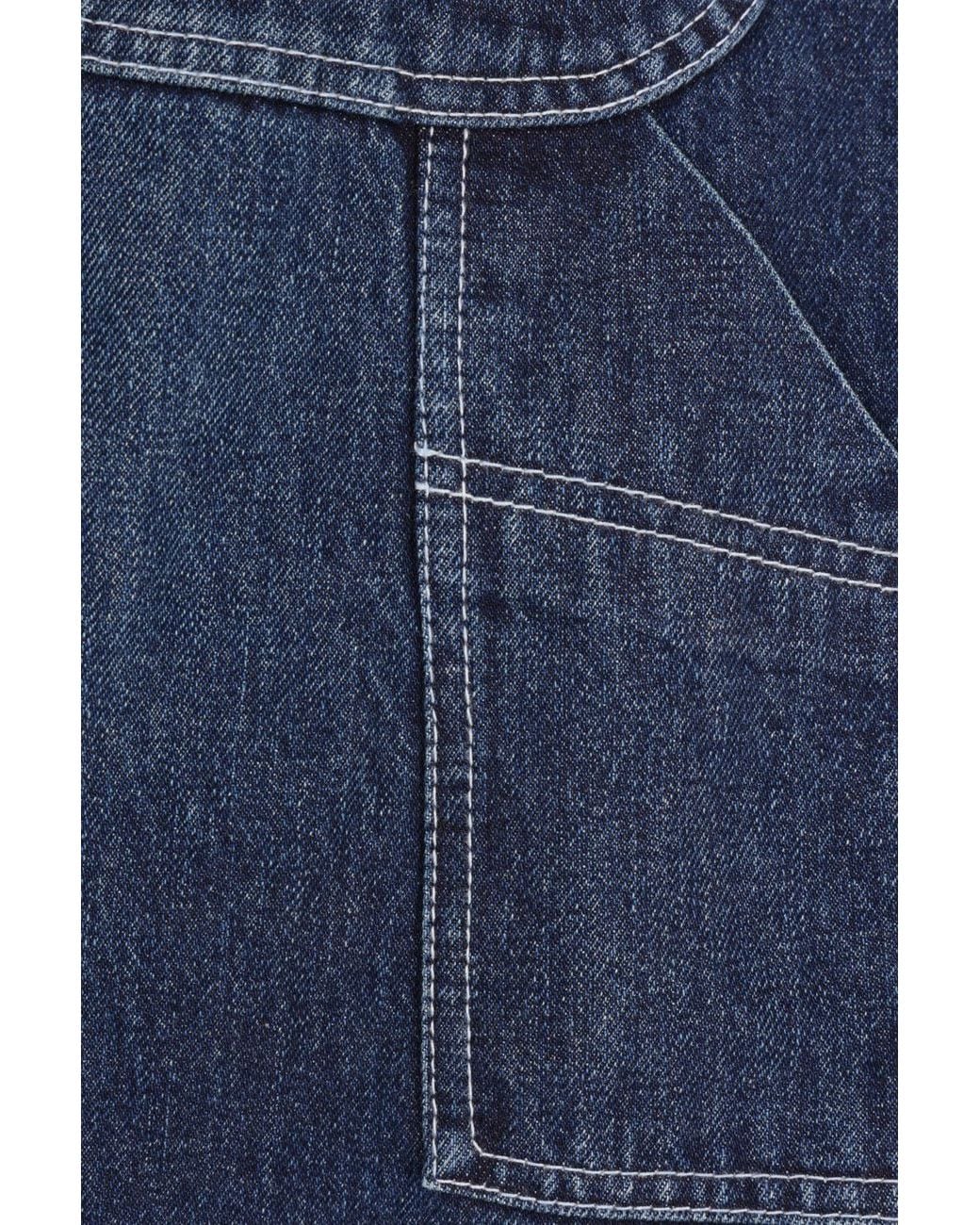 Sacai Blue Belted Cropped Denim Shorts
