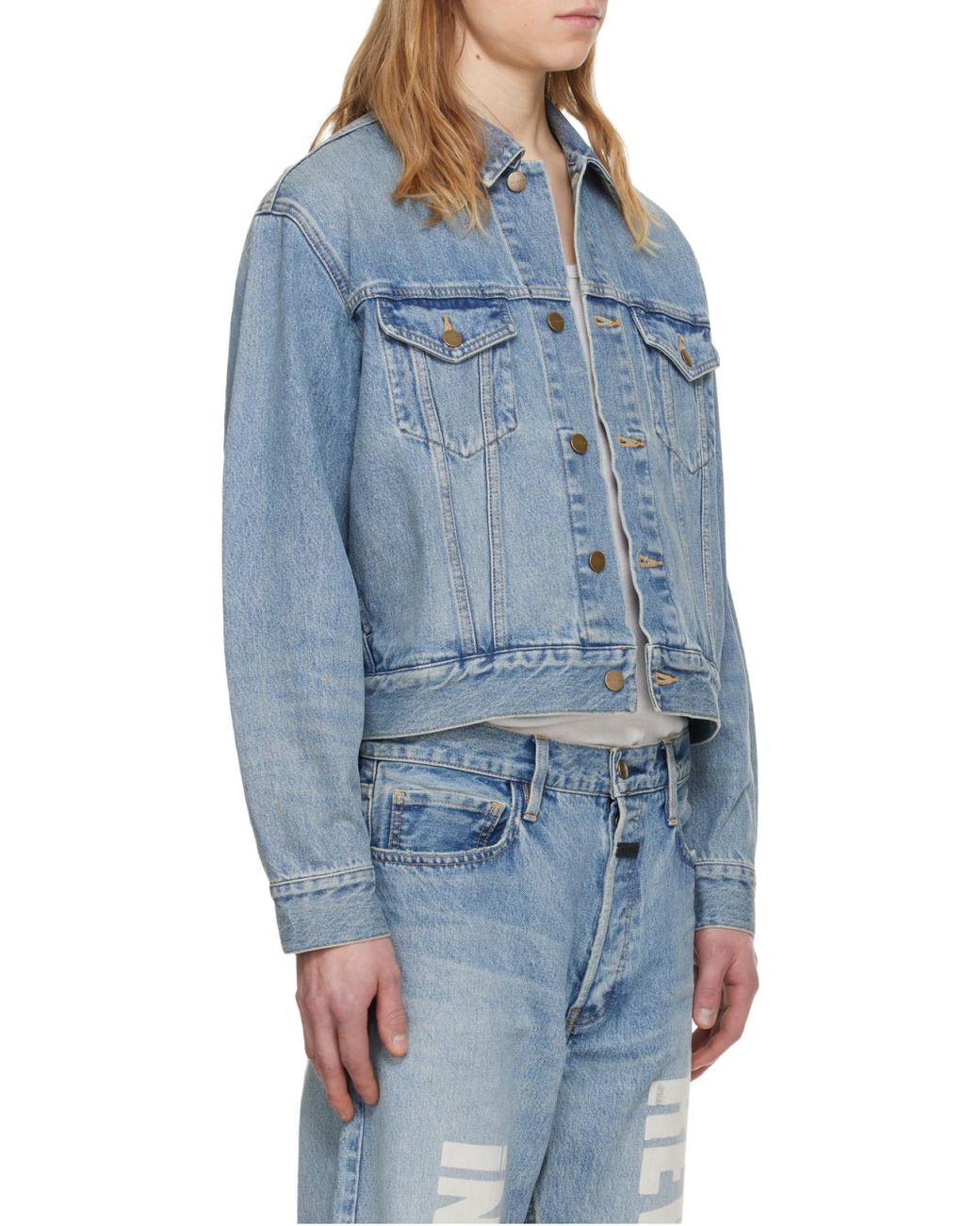 Fear Of God Blue Button-Up Denim Jacket for men