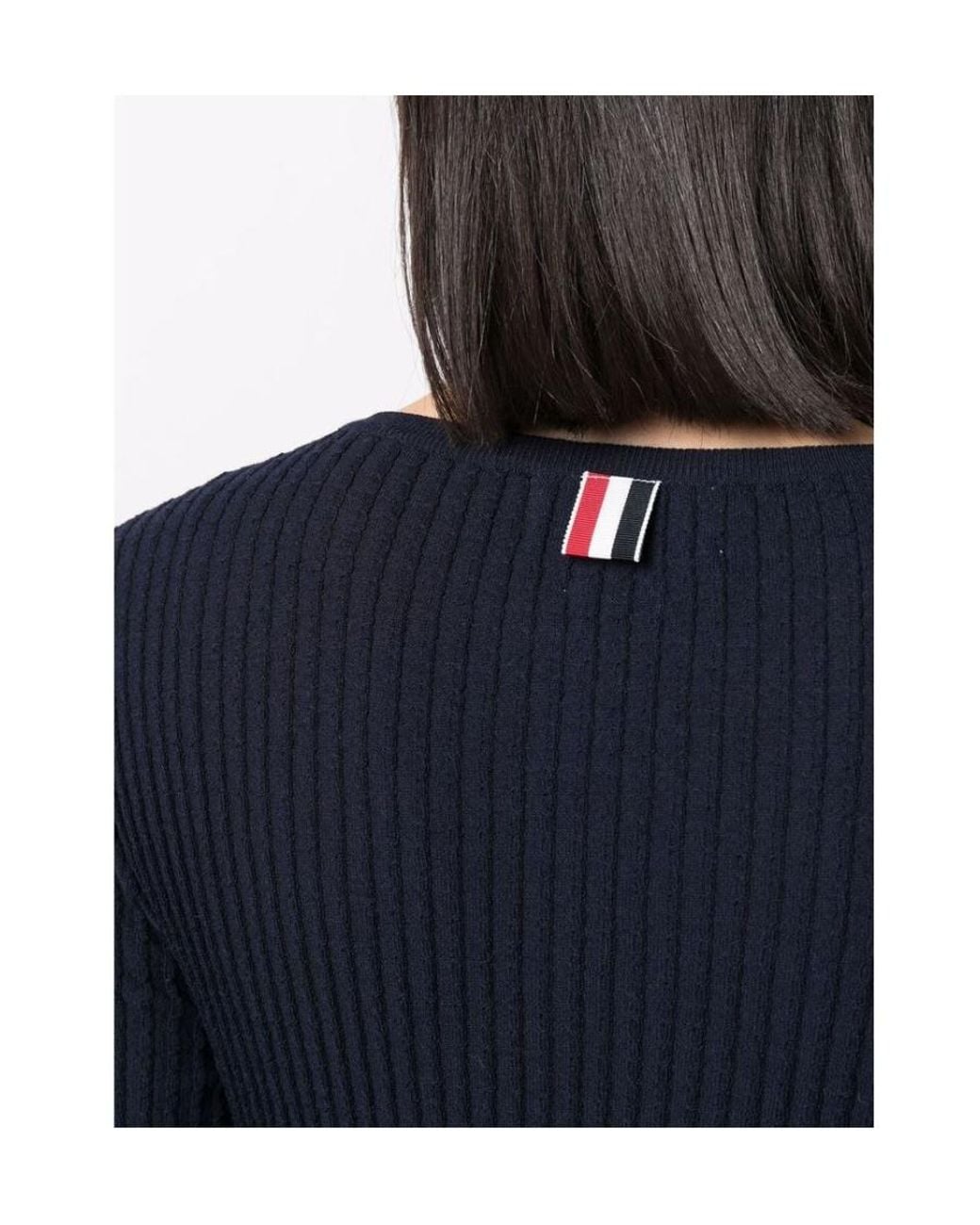 Thom Browne Blue Rwb-Stripe Cardigan
