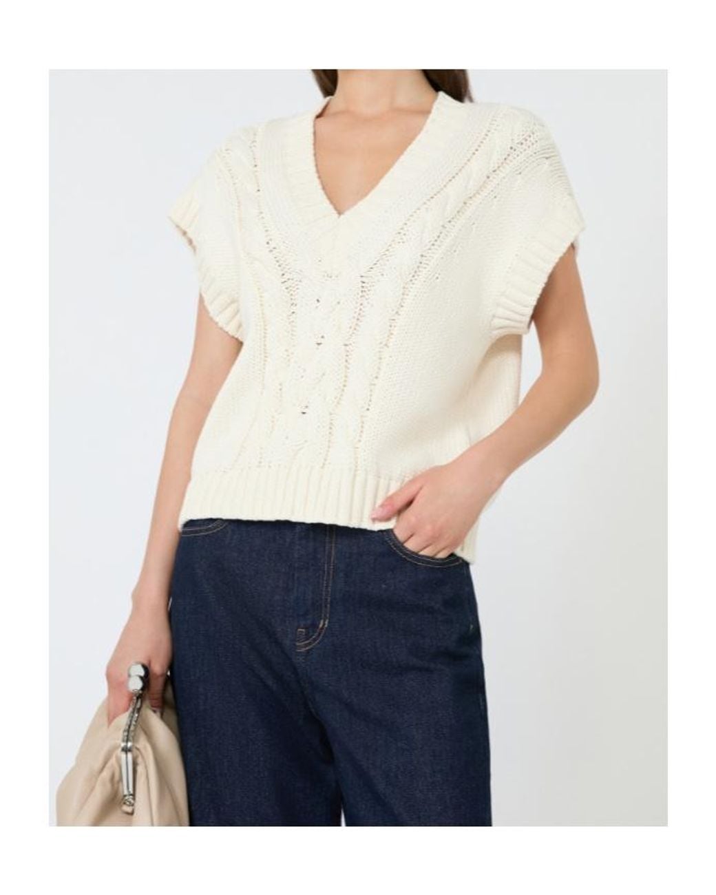 Weekend by Maxmara White Wkdpascia V-Neck Knitted Jumper