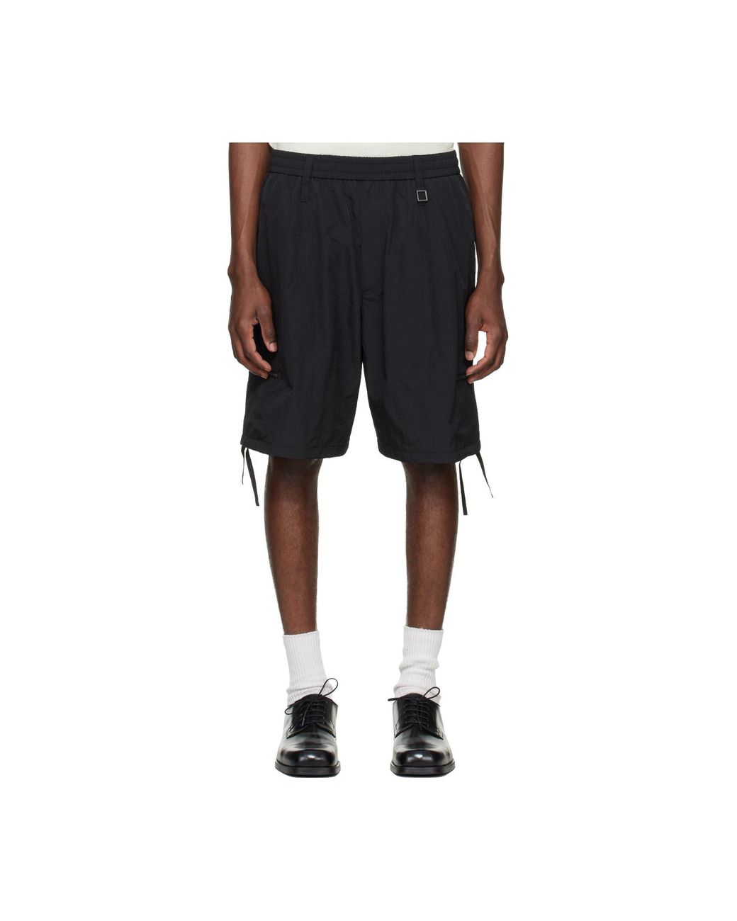 Wooyoungmi Black Drawstring Cargo Shorts for men