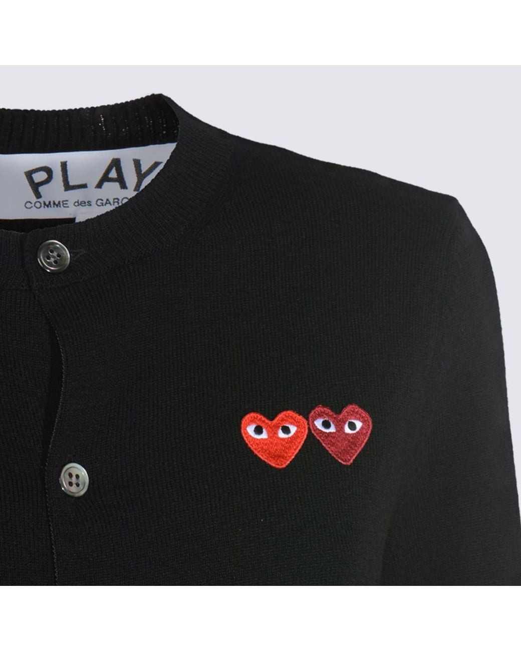 COMME DES GARÇONS PLAY Black Comme Des Garçons Play Crewneck Knitted Cardigan
