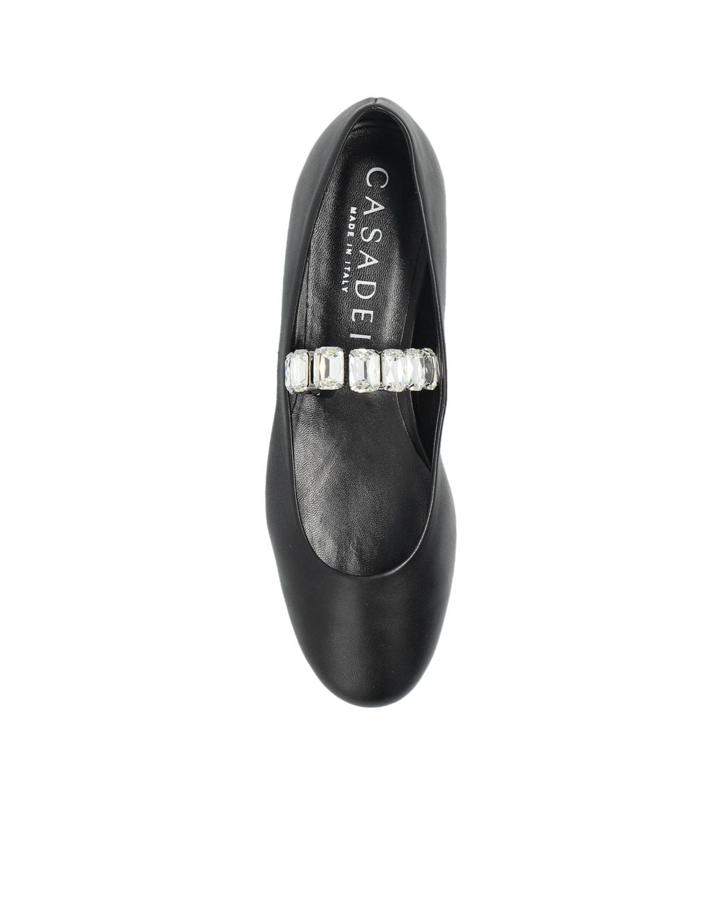 Casadei Black Embellished Ballet Flat Shoes