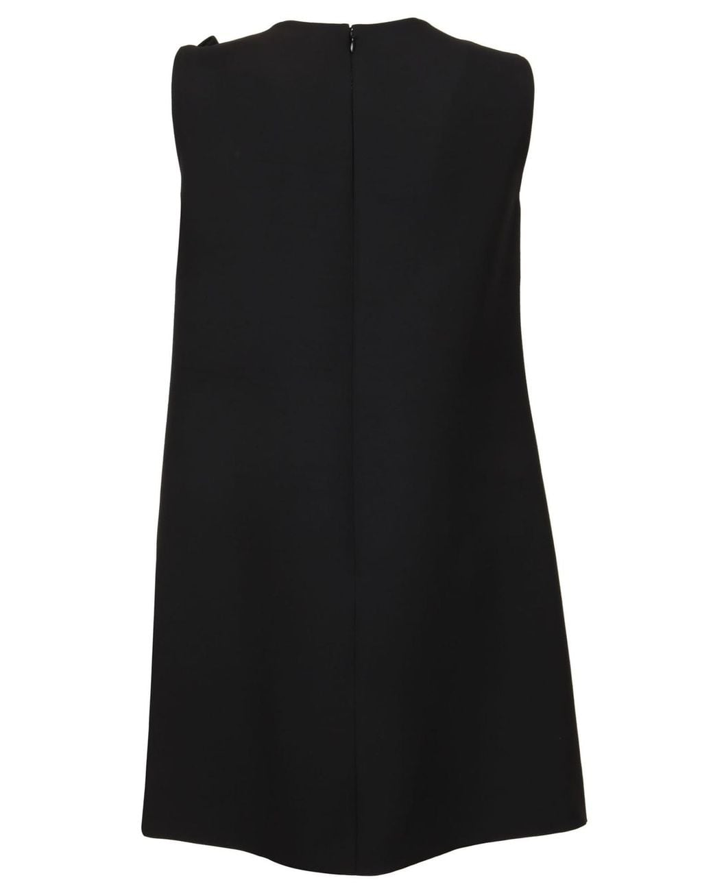 Valentino Black Ruffle Detail Shift Dress