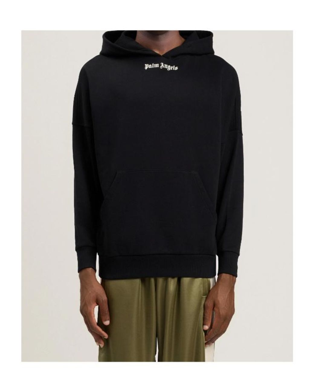 Palm Angels Black Classic Logo Oversized Hoodie for men