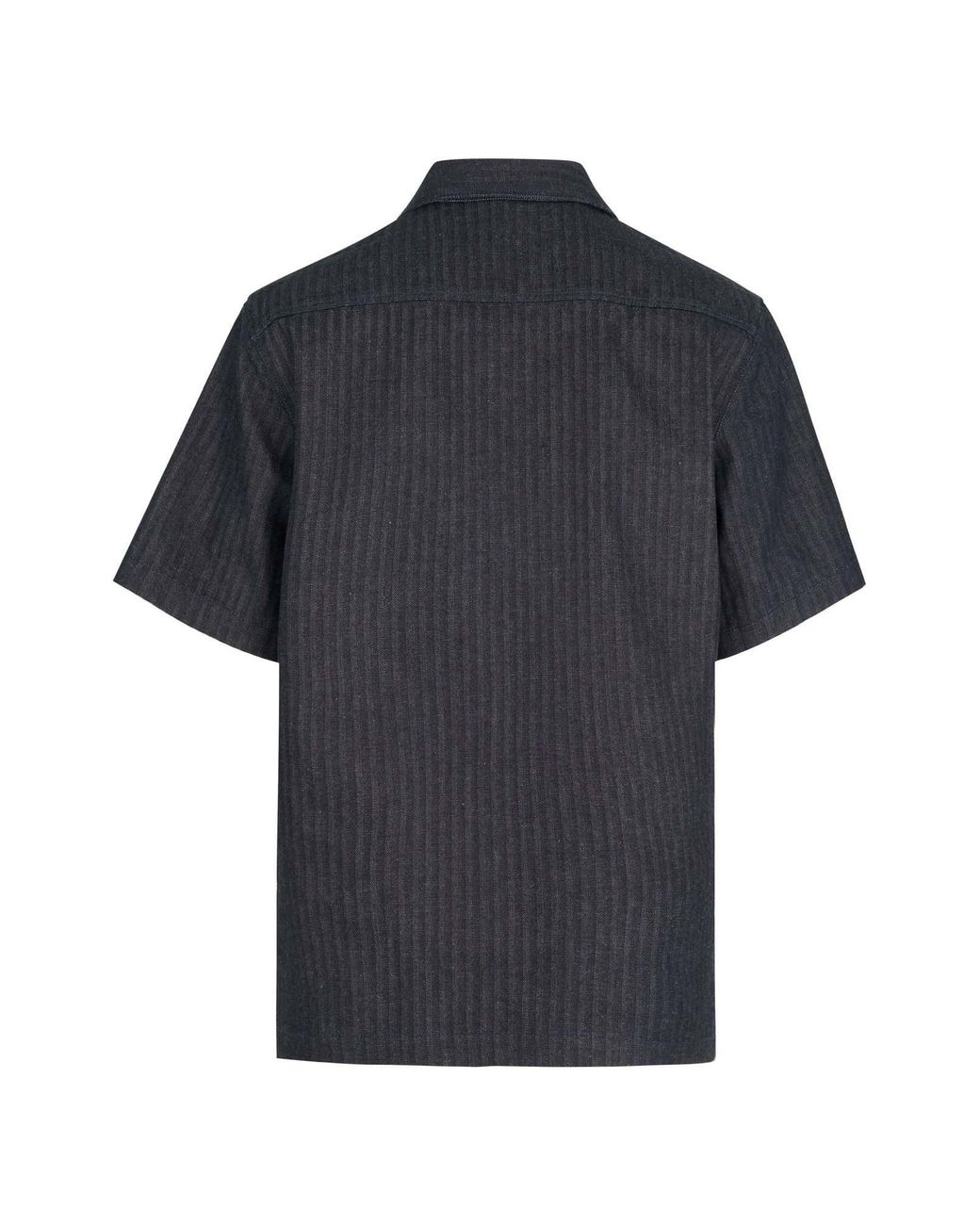 Givenchy Black Paris Logo Embroidered Denim Shirt for men