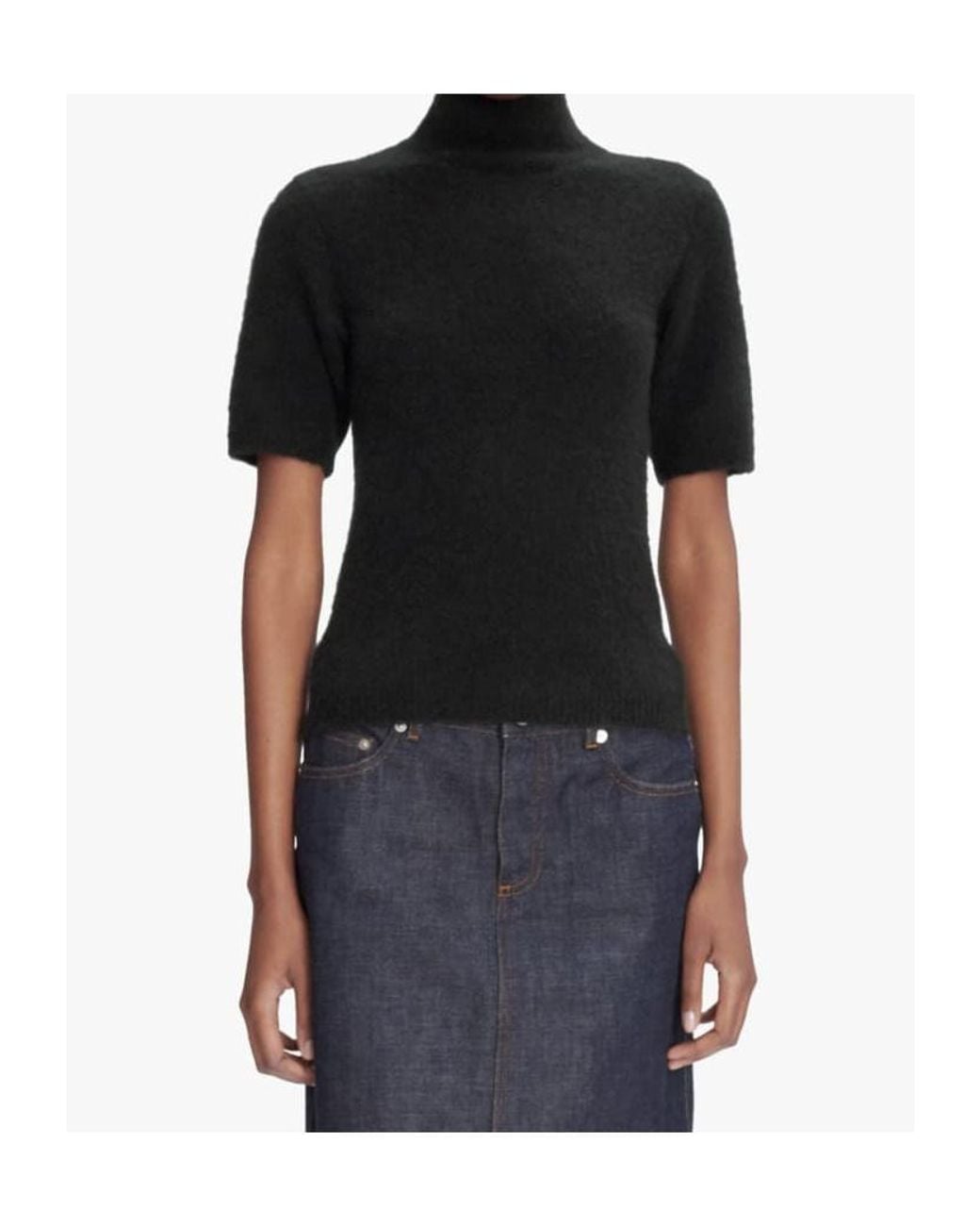A.P.C. Black High-Neck Short-Sleeved Jumper
