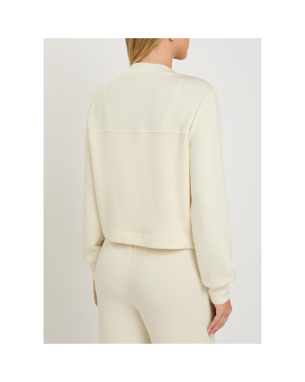 Varley White Stretch-Jersey Cardigan