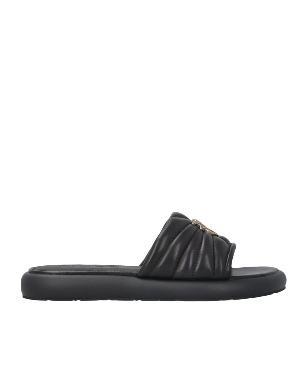 Pinko Black Fiona 03 Logo Appliqué Slippers