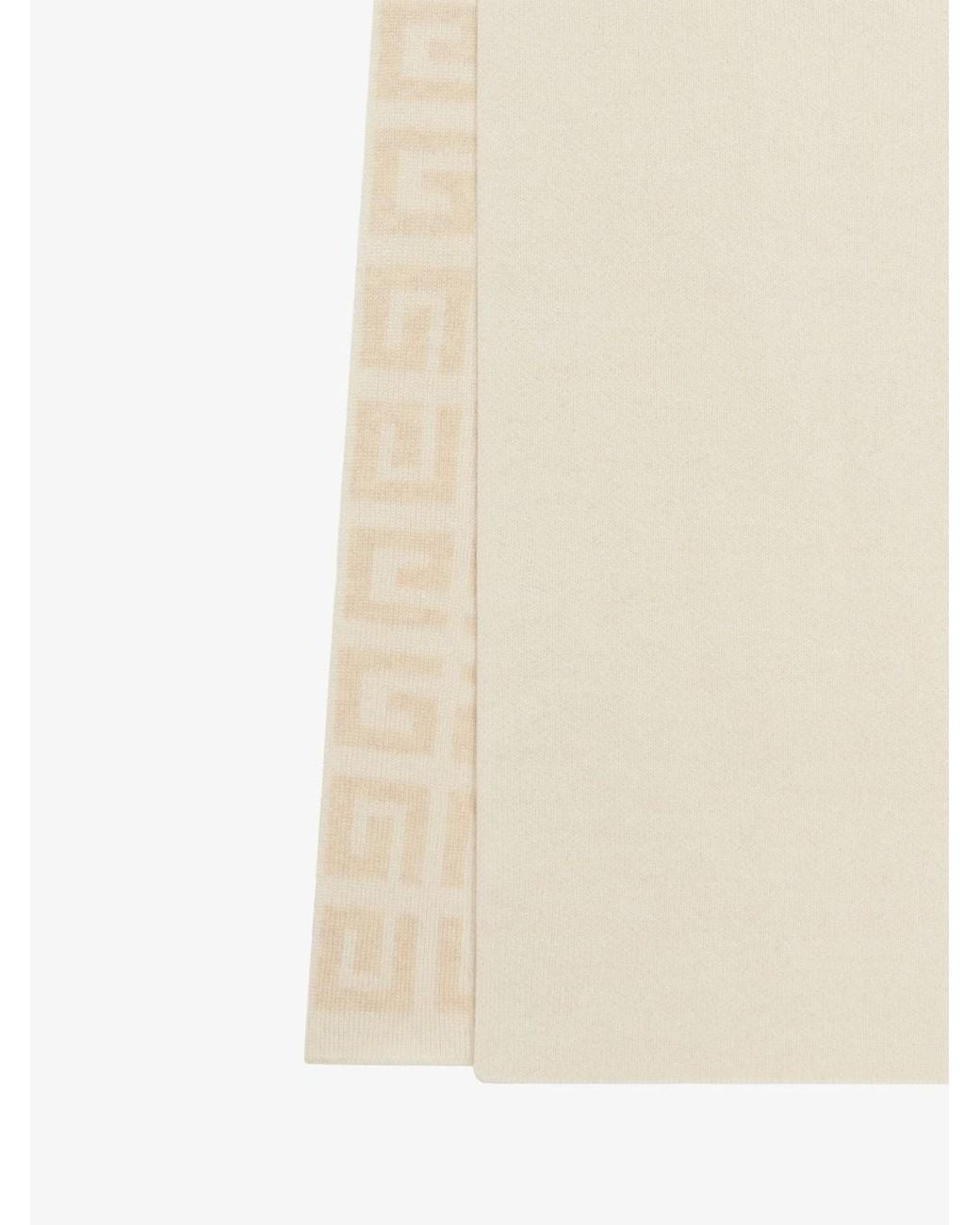 Givenchy White 4G Jacquard Knitted Scarf