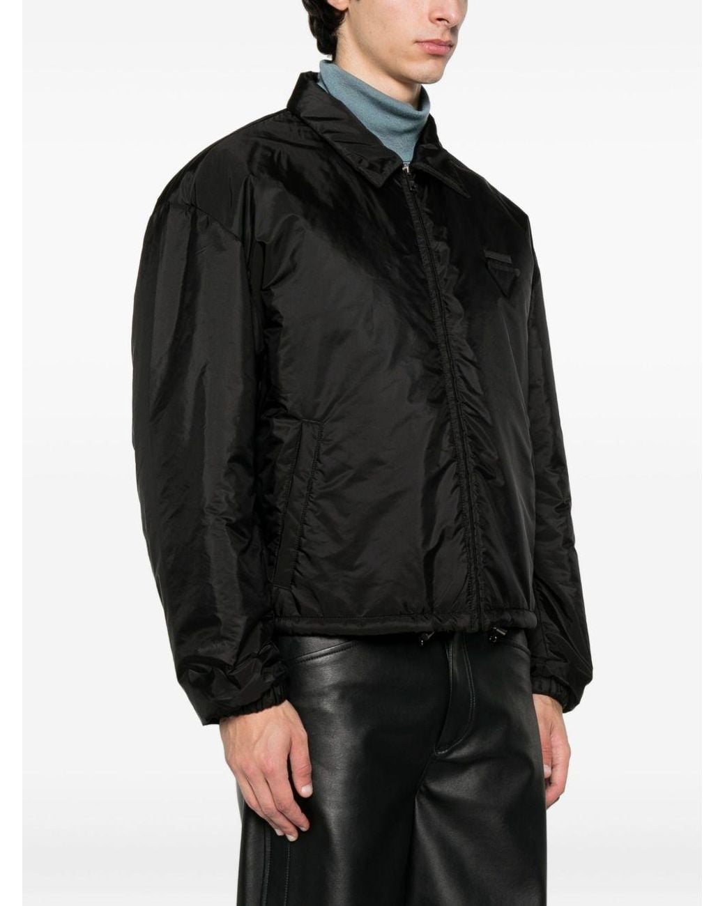 Prada Black Re-Nylon Bomber Jacket for men