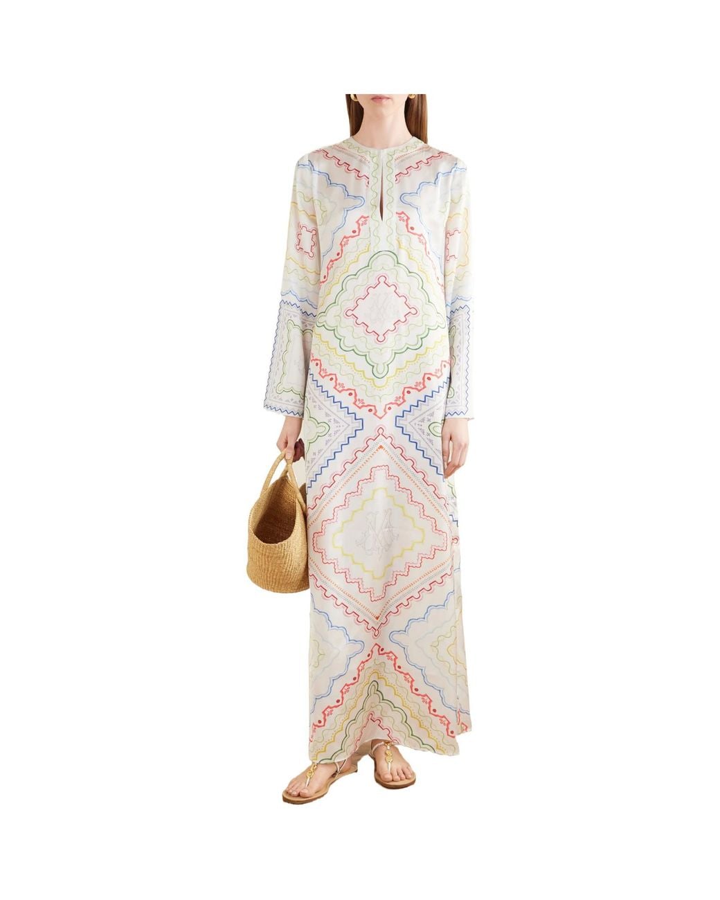 Mary Katrantzou White Collins Printed Woven Cover-Up