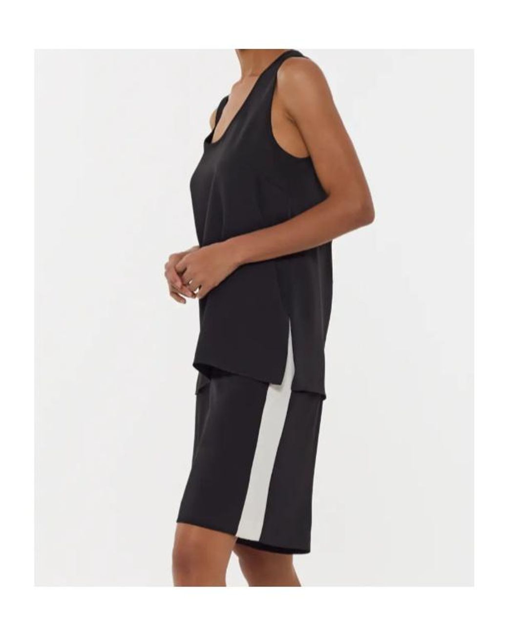 P.A.R.O.S.H. Black Side-Stripe Shorts