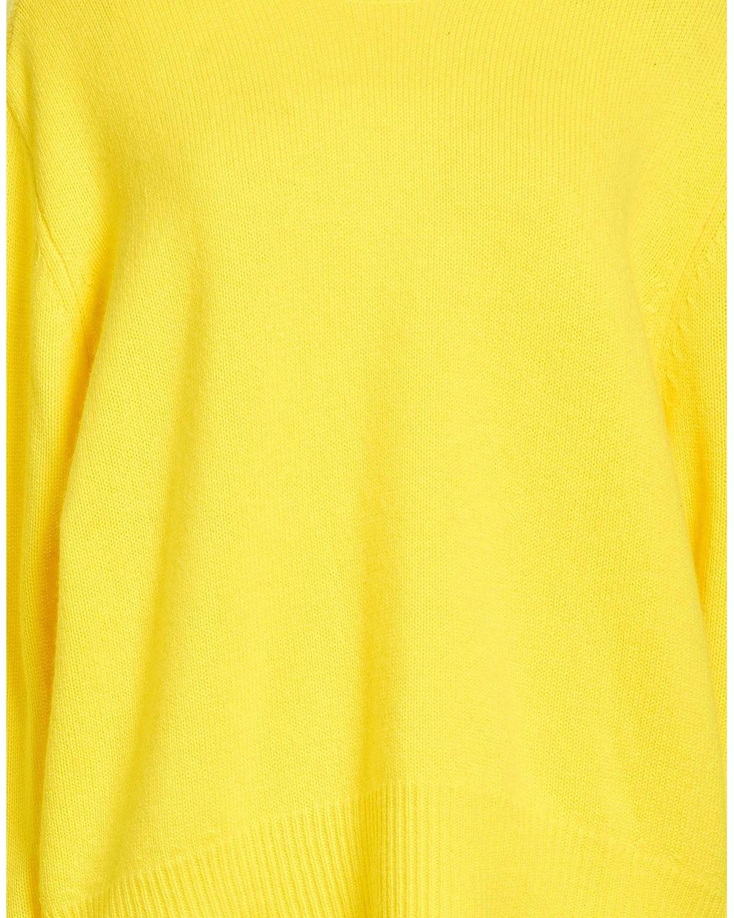 Isabel Marant Yellow Long-Sleeved Crew Neck Cashmere Sweater