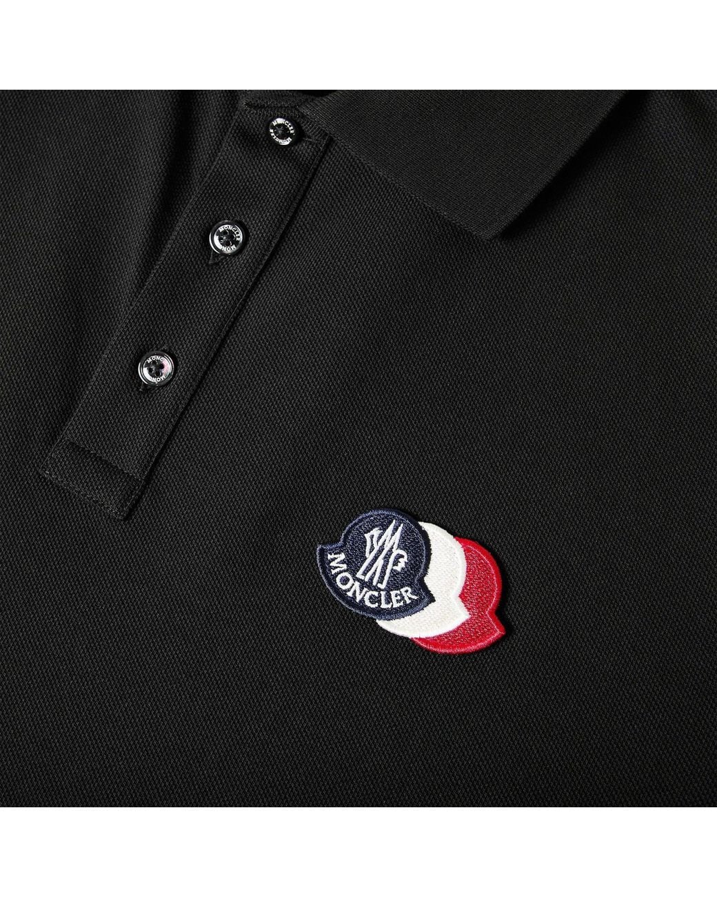 Moncler Black Short Sleeve Polo Shirt for men