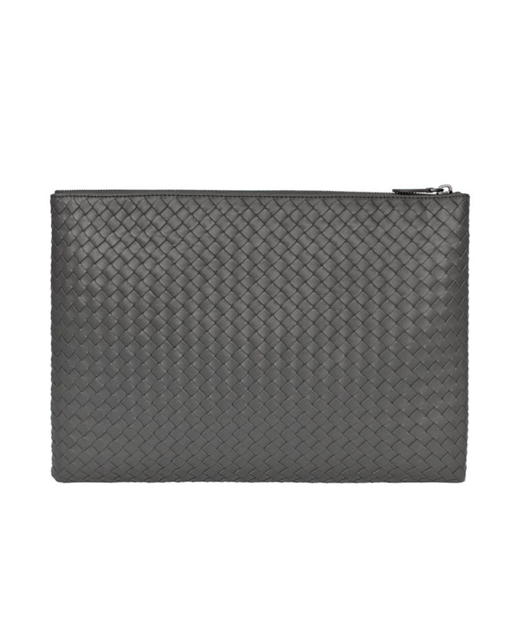 Bottega Veneta Gray Intrecciato Clutch Bag for men