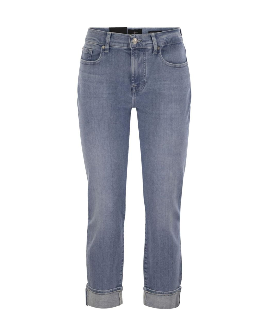 7 For All Mankind Blue Relaxed Skinny Boyfriend Jeans
