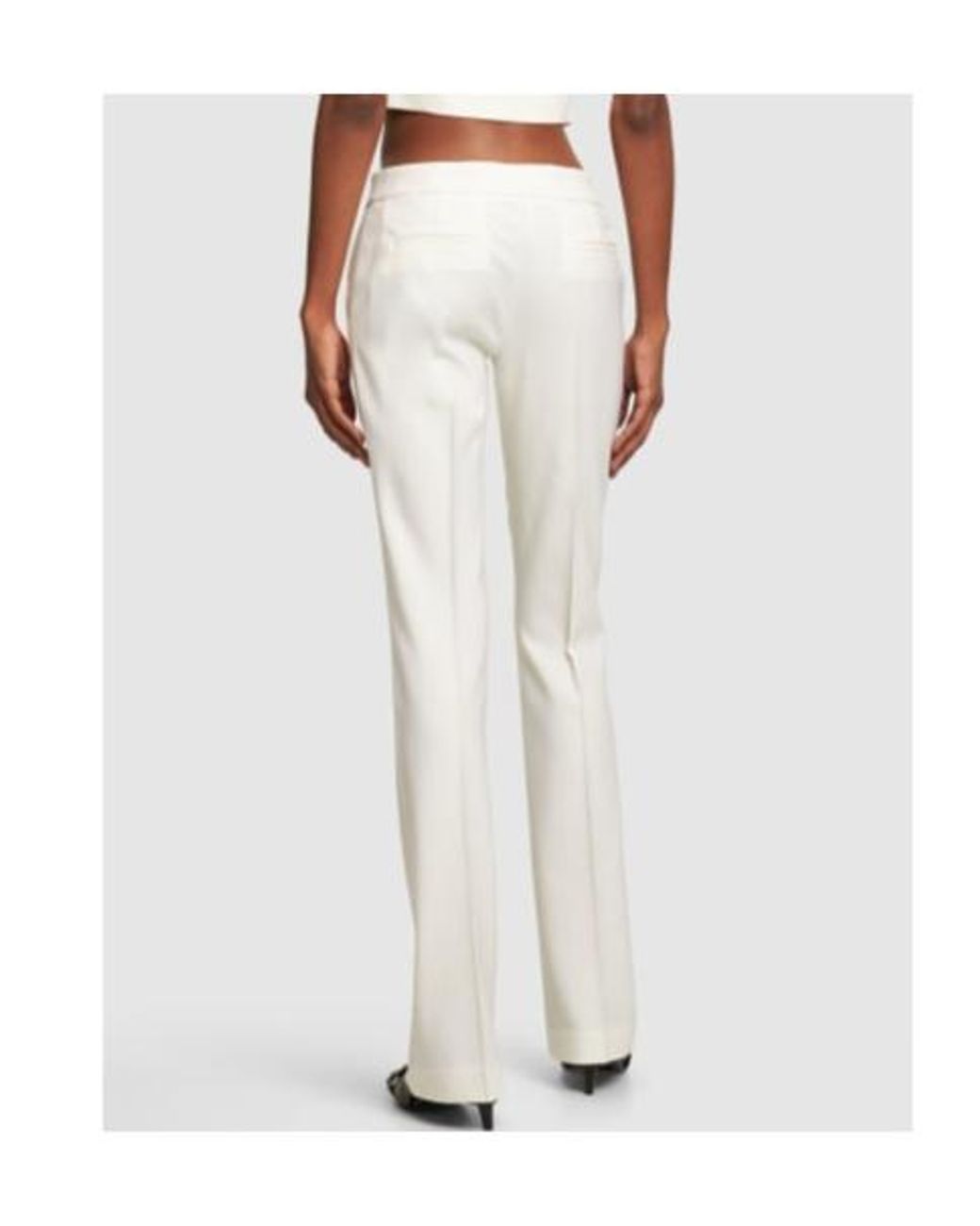 Blumarine White Logo Details Casual Pants