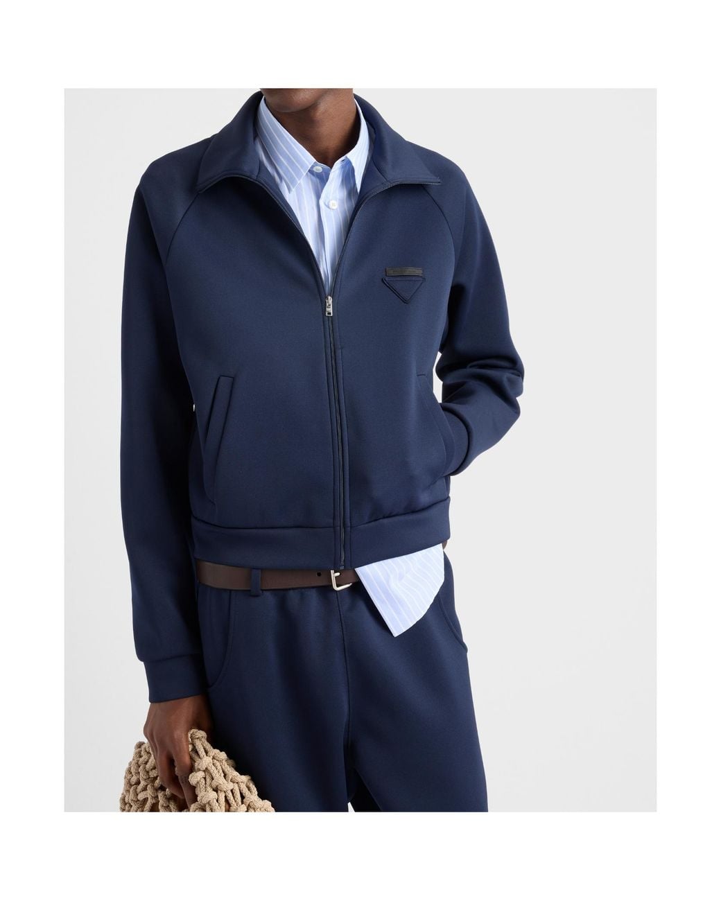 Prada Blue Technical Slim Jacket for men