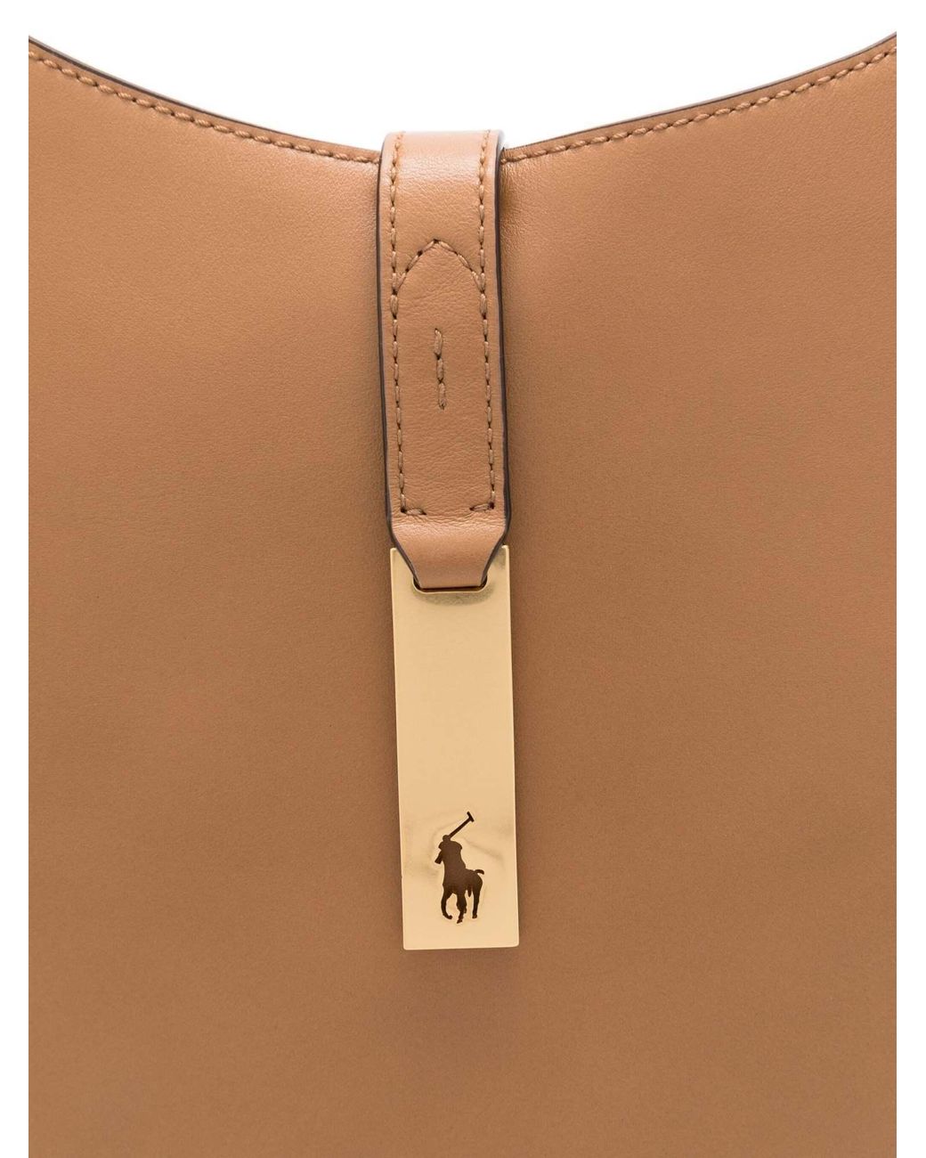 Polo Ralph Lauren Brown Small Polo Id Strapped Shoulder Bag