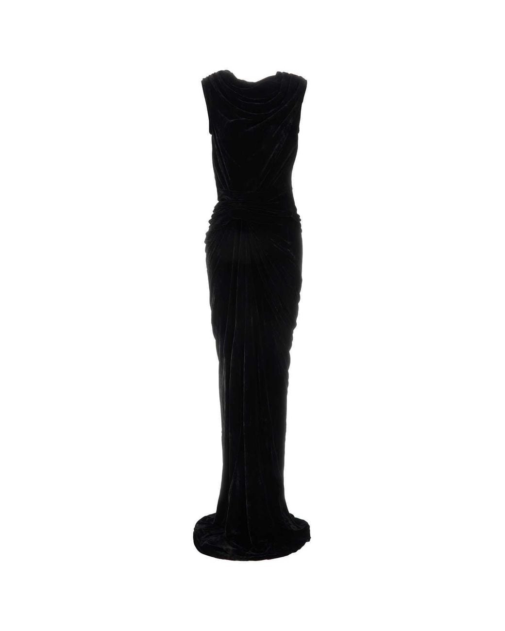 Rick Owens Black Strutter Draped Maxi Dress