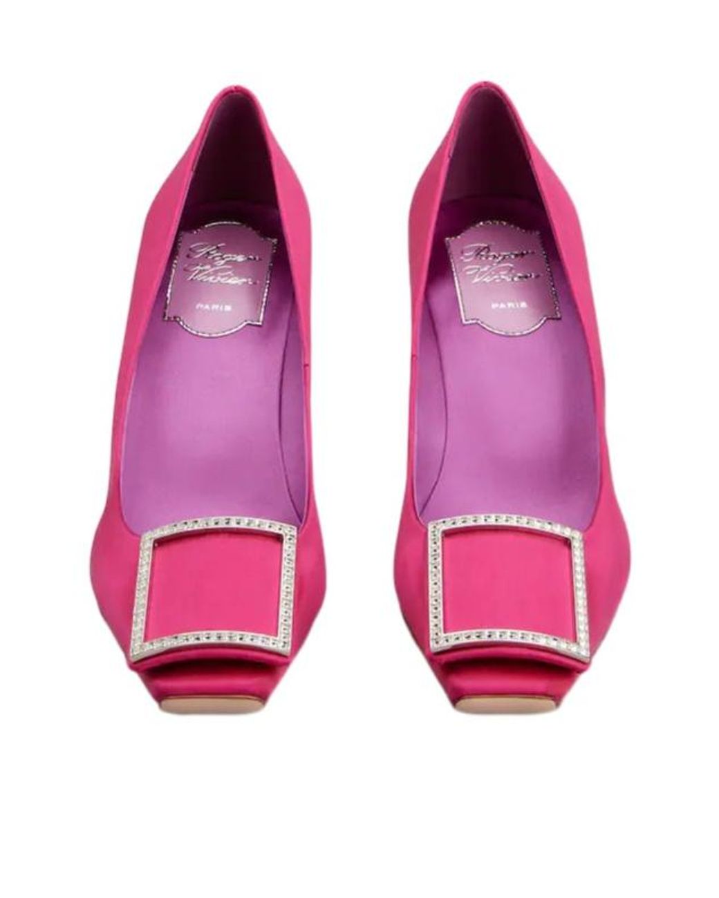 Roger Vivier Pink Trompette Satin Pumps