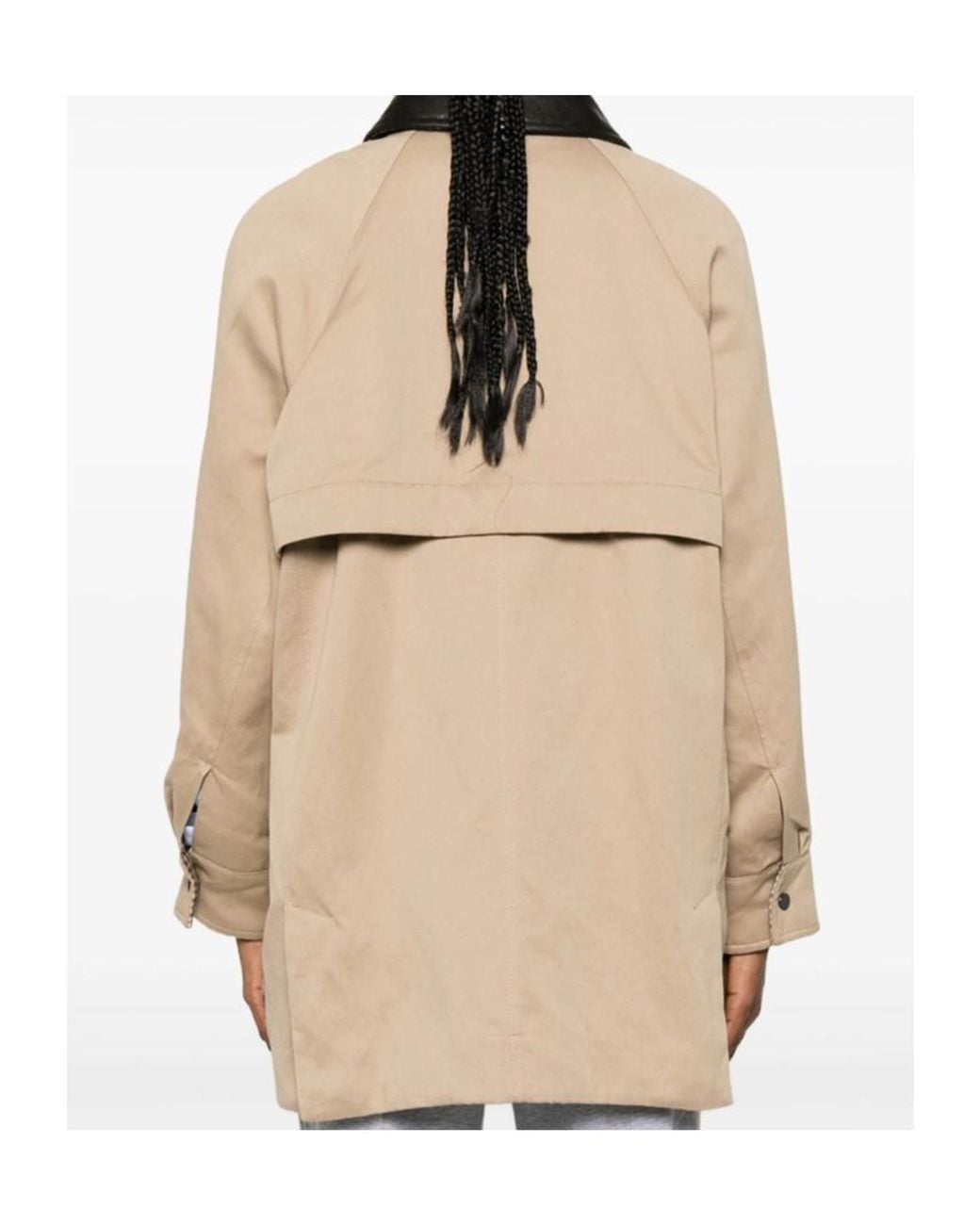 Brunello Cucinelli Natural Leather-Trim Coat