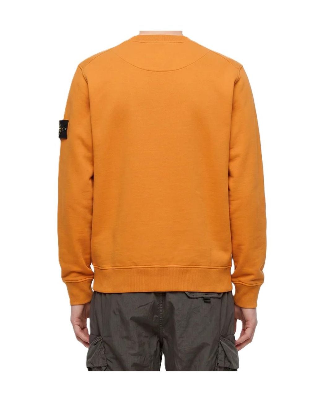 Stone Island Orange Crew-Neck Sweatshirt for men