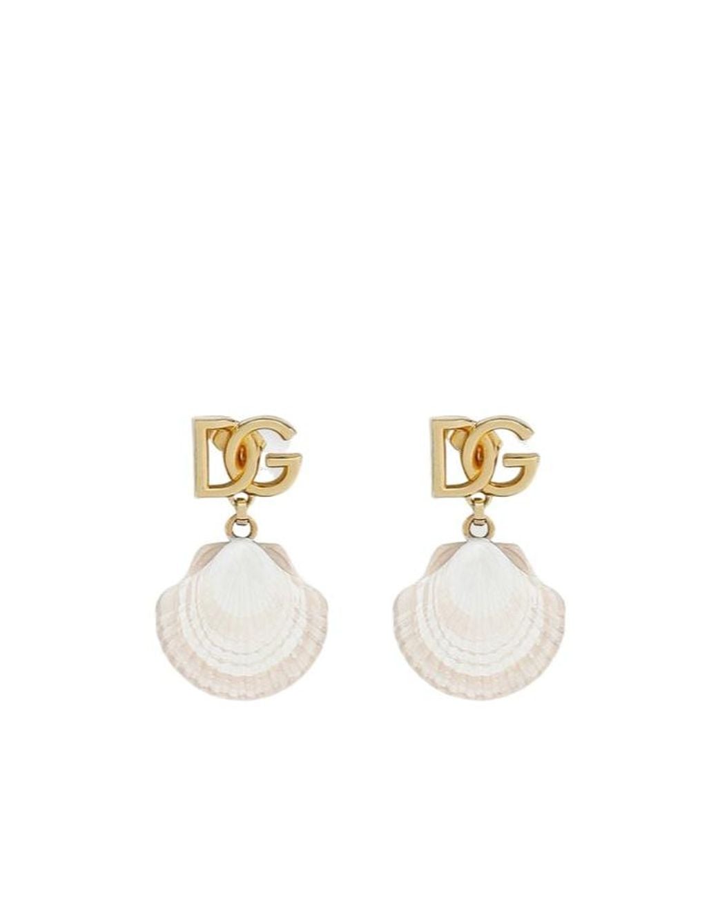 Dolce & Gabbana White Dg Logo Lettering Earrings