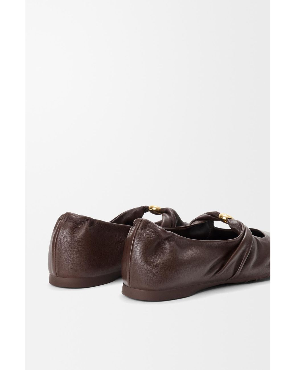 Loewe Brown Anagram Ballet Flats
