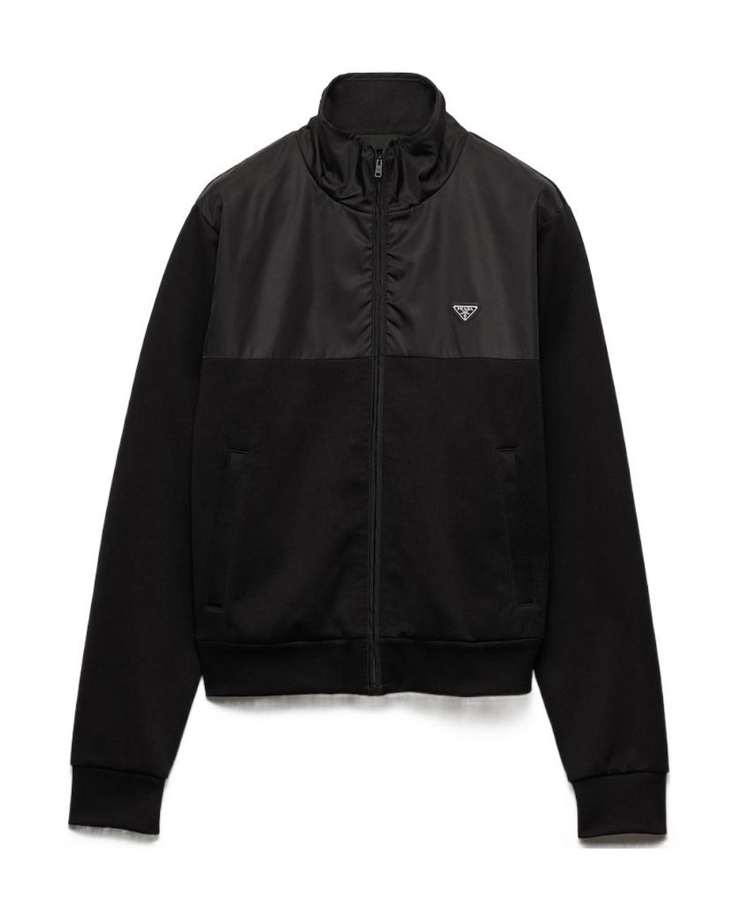 Prada Black Fleece Zipped Jacket for men