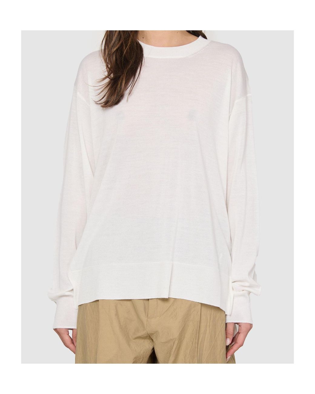 AMI White Ami De Coeur Crewneck Knitted Jumper
