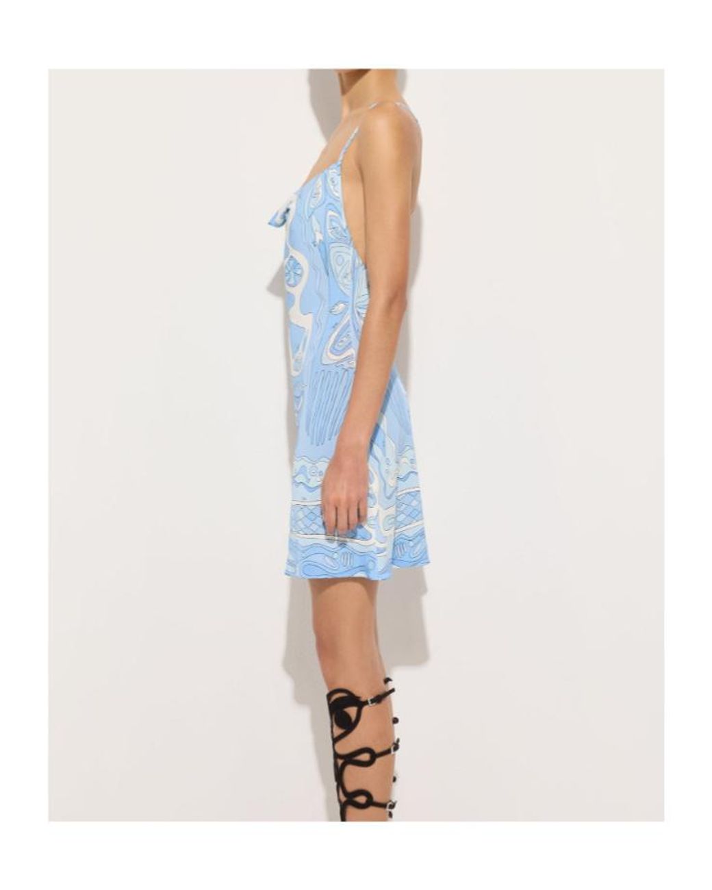 Emilio Pucci Blue Pucci Angoli Printed Open Back Dress