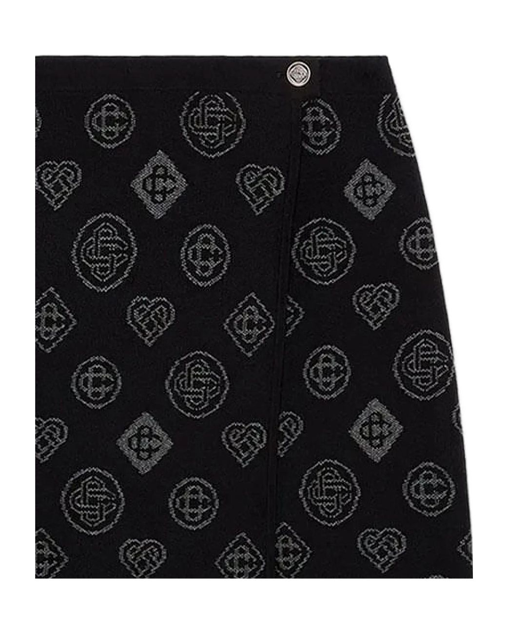 Casablanca Black Patterned Wrapped Skirt
