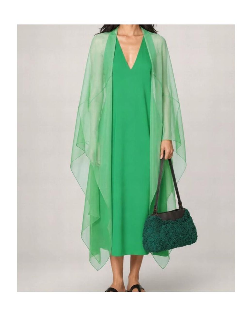 Dries Van Noten Green Long-Sleeved Dress