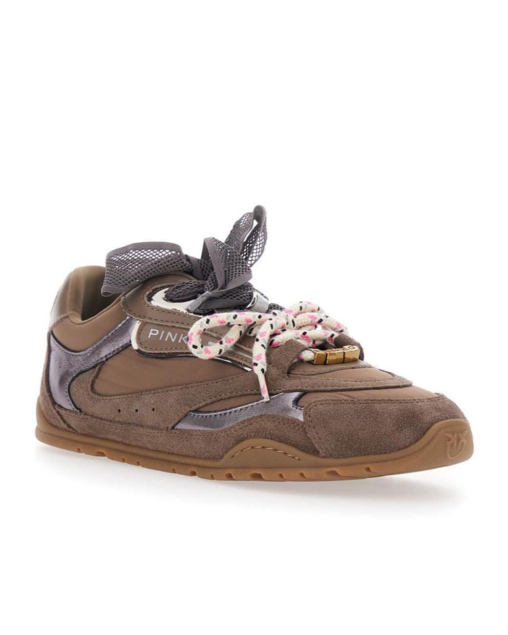 Pinko Brown Yulia 01 Lace-Up Sneakers