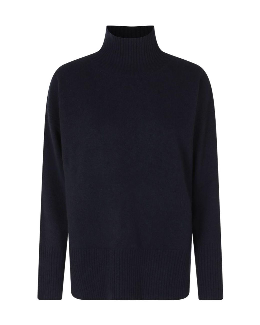 Roberto Collina Blue Ribbed Turtleneck Relaxedfit Sweater