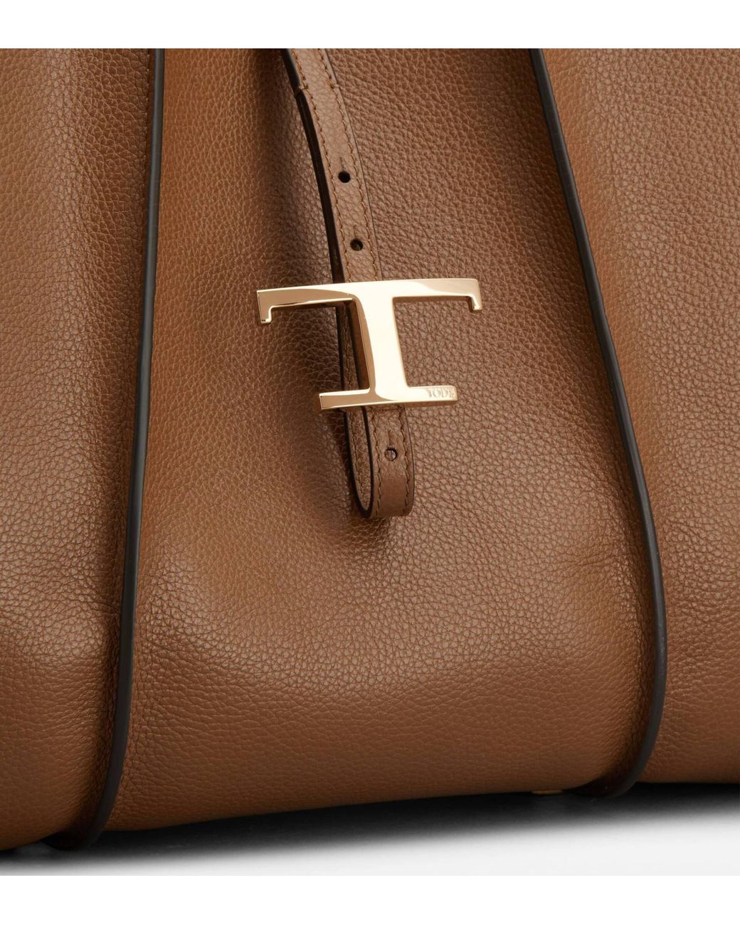 Tod's Brown T Timeless Medium Shopping Bag