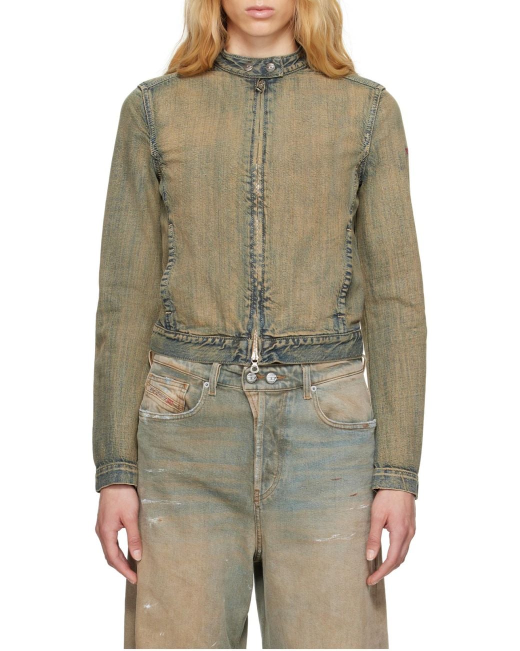 DIESEL Green De-Mornin Zip-Up Jacket