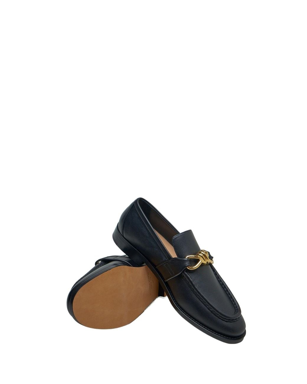 Bottega Veneta Black Round Head Loafer Shoes for men