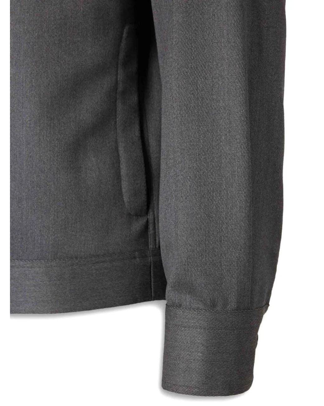Brioni Gray Long Sleeved Zip-Up Jacket for men