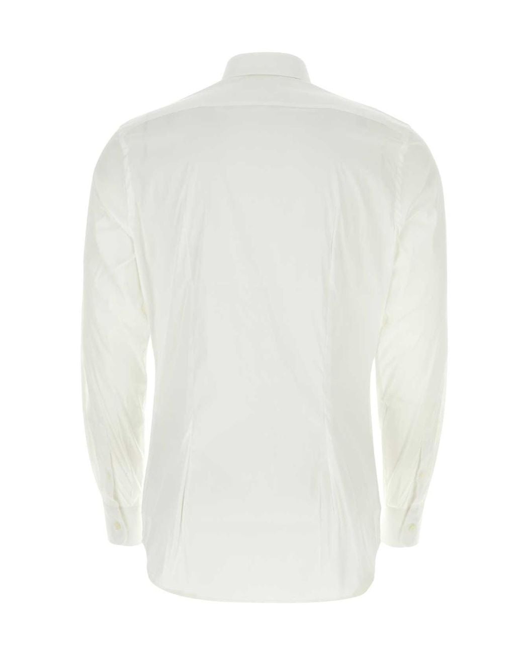 Prada White Long-Sleeved Poplin Shirt for men