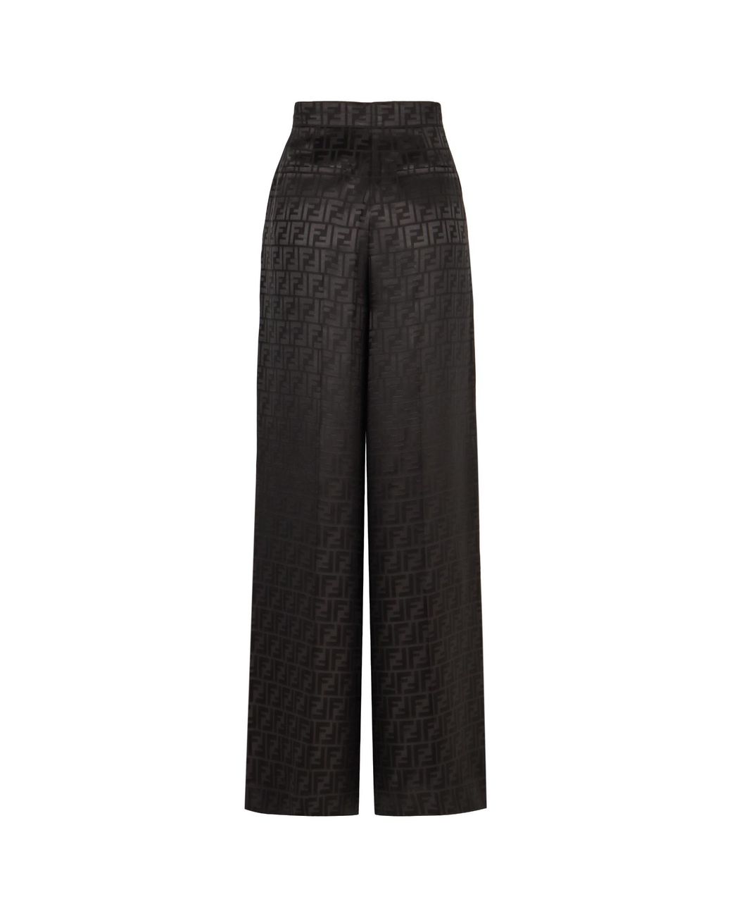 Fendi Black Ff Jcquard High-Waist Straight-Leg Trousers