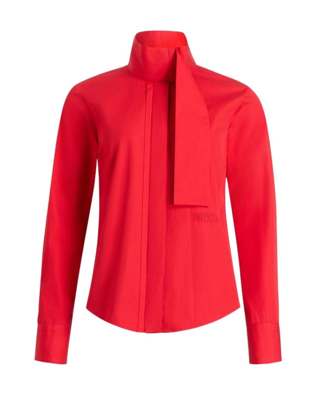 Patou Red Scarf Neck Blouse
